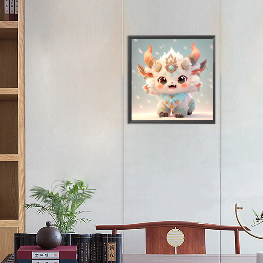 Full Round Diamond Painting 30*30cm - Cute Nian Beast