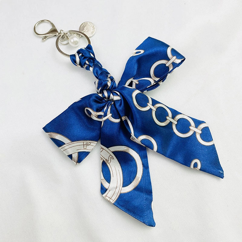Sweet Minimalist Bow Knot Cloth Metal Unisex Bag Pendant Keychain