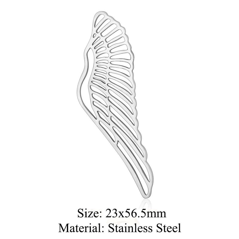 5 Pieces Stainless Steel 18K Gold Plated Angel Wings