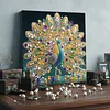 Framed Diamond Painting - Special Shaped - Peacock (25x25cm)