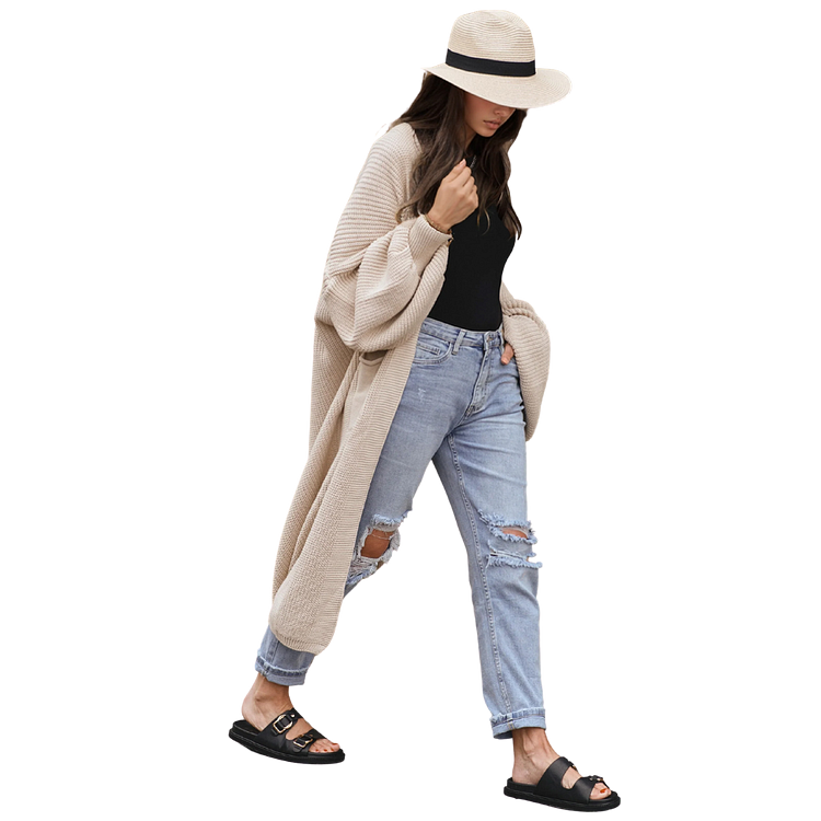 Balloon Sleeve Long Cardigan