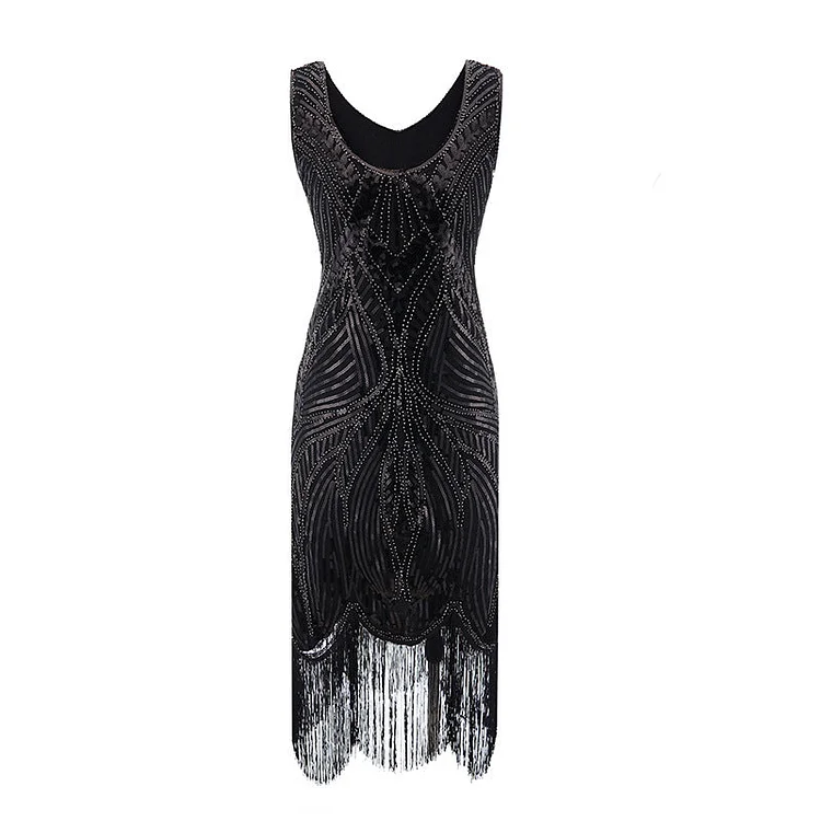 The Great Gatsby Prom Dresses Vintage Women's Sequined Dress Beaded Tassel Dress