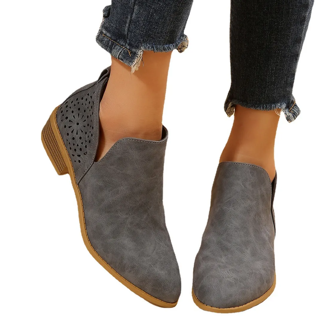 Churchf Churchf 2023 New Spot Plus-Size Ankle Boots Thick Heel Breathable Wedge Ankle Boots