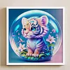 Crystal Ball Zodiac-Tiger-11CT Stamped Cross Stitch 40*40cm/15.75*15.75in