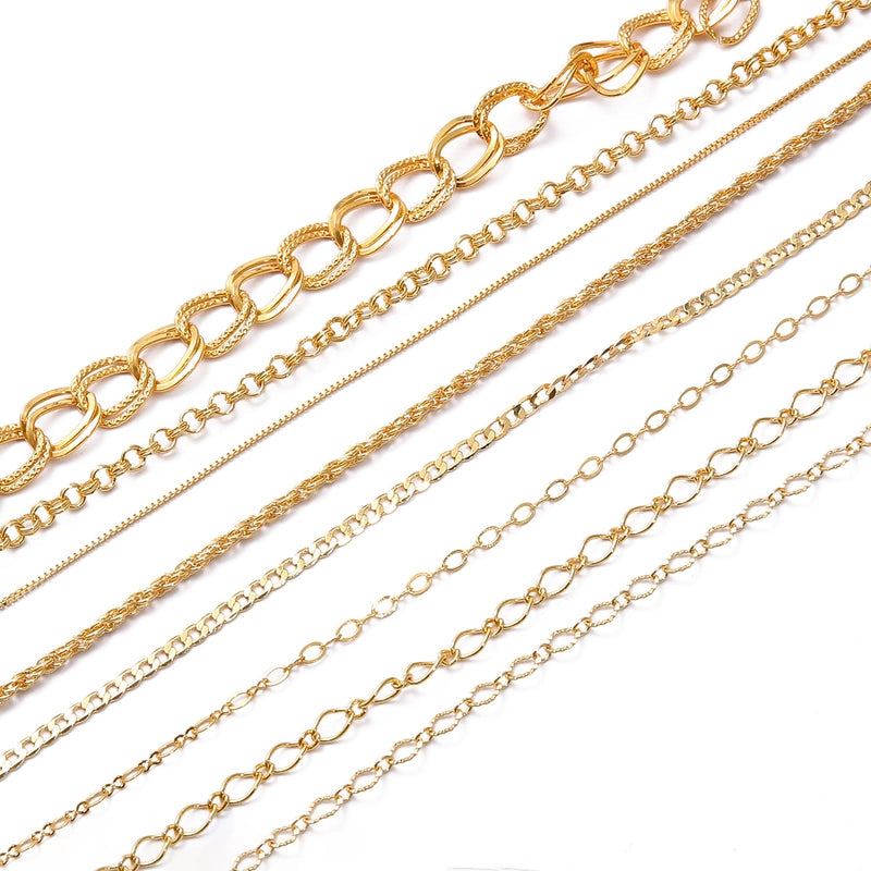 1 Piece Copper 18K Gold Plated Cable Chain Box Chain Polished 1M Jewelry Accessories Chain