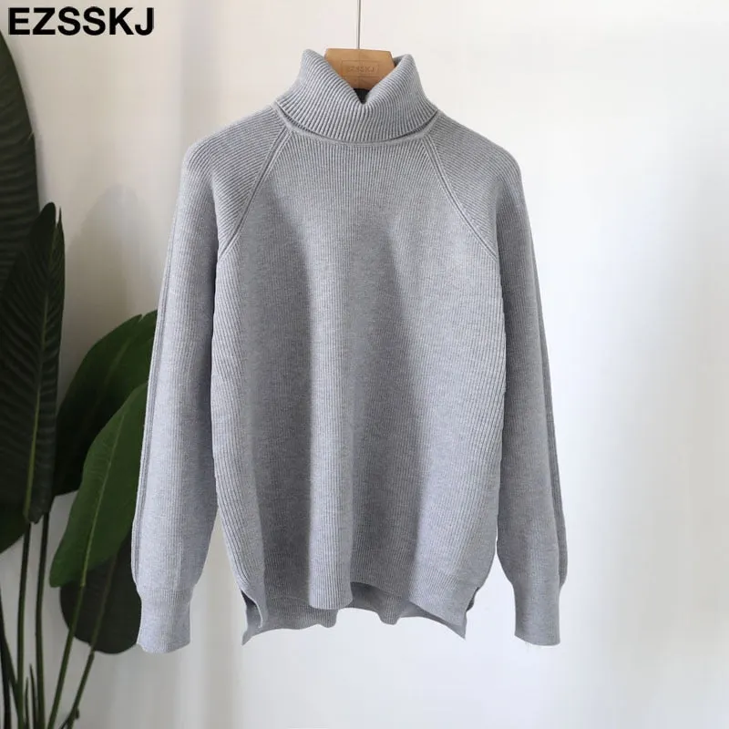 Pure color basic sweater thick Sweater Women Pullover Casual Turtleneck Long Sleeve Knit Sweater Female Jumpers