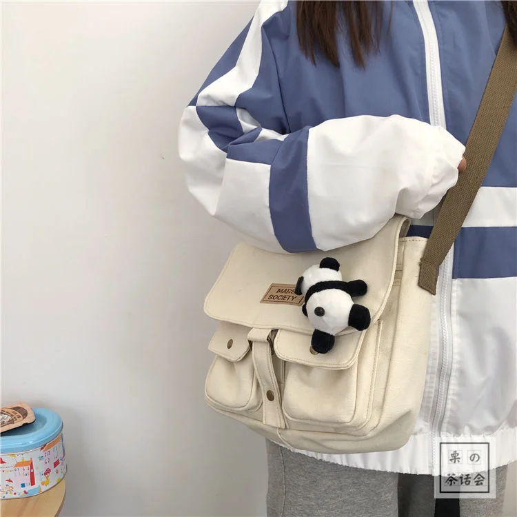 Women's Canvas Bag Japanese Department Harajuku Windsuit Messenger Bag Female Korean Students Shoulder Bags