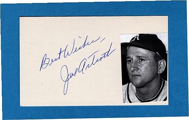 JOE ASTROTH-PHILADELPHIA A'S AUTOGRAPHED 3X5 CARD W/Photo Poster painting-EX-MINT-(d.2013)