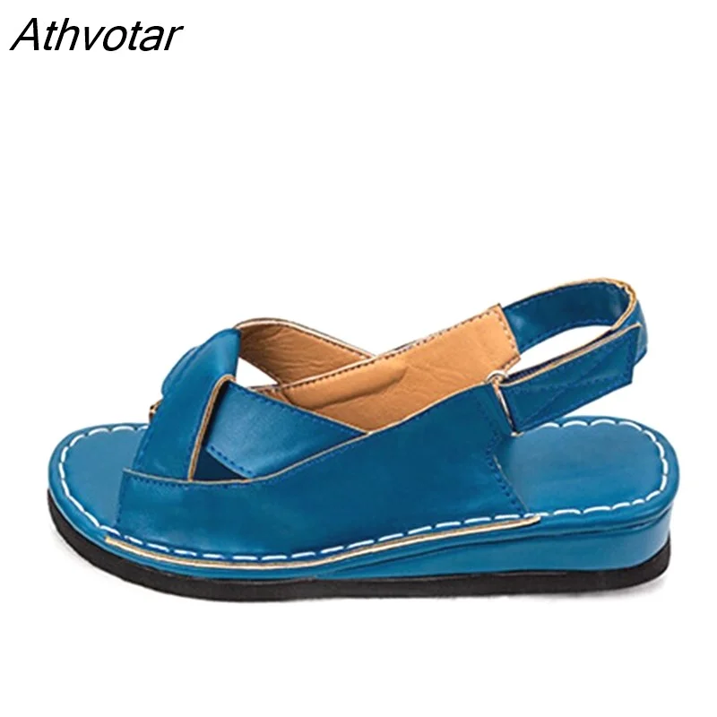 Athvotar Sandals Summer Female Shoes Women's Peep Toe Wedge Woman Comfortable Plus Size Female Platform Ladies New 2023 304-1