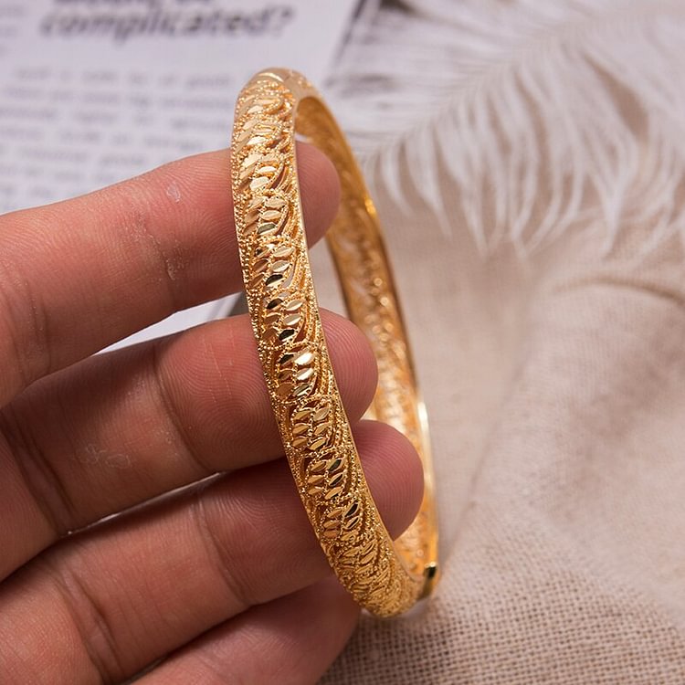 1Pcs  24K Dubai Heart Gold Color bangles for women Bracelets