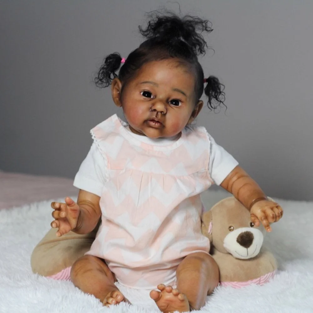 19 inch Realistic African American reborn baby doll