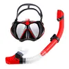 Anti-Fog Goggles Diving Mask Snorkeling Breath Tube Set for Adult (Black M)
