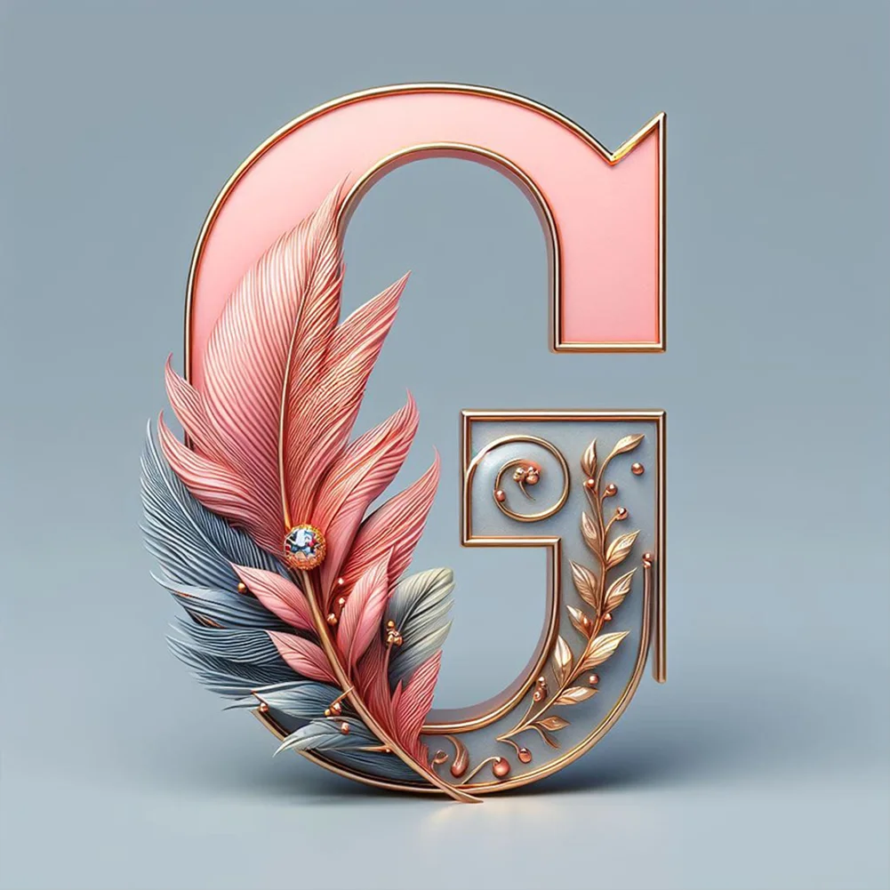 Diamond Painting - Full Round Drill - Feather Alphabet(Canvas|30*30cm)