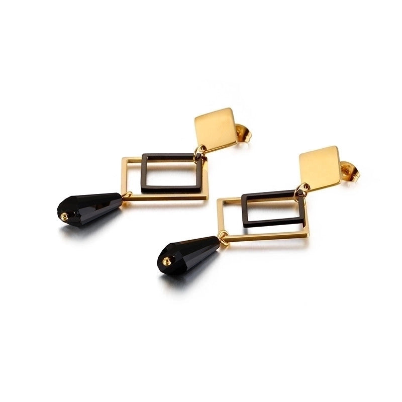 Fashion Geometric Plating Titanium Steel 18K Gold Plated Earrings