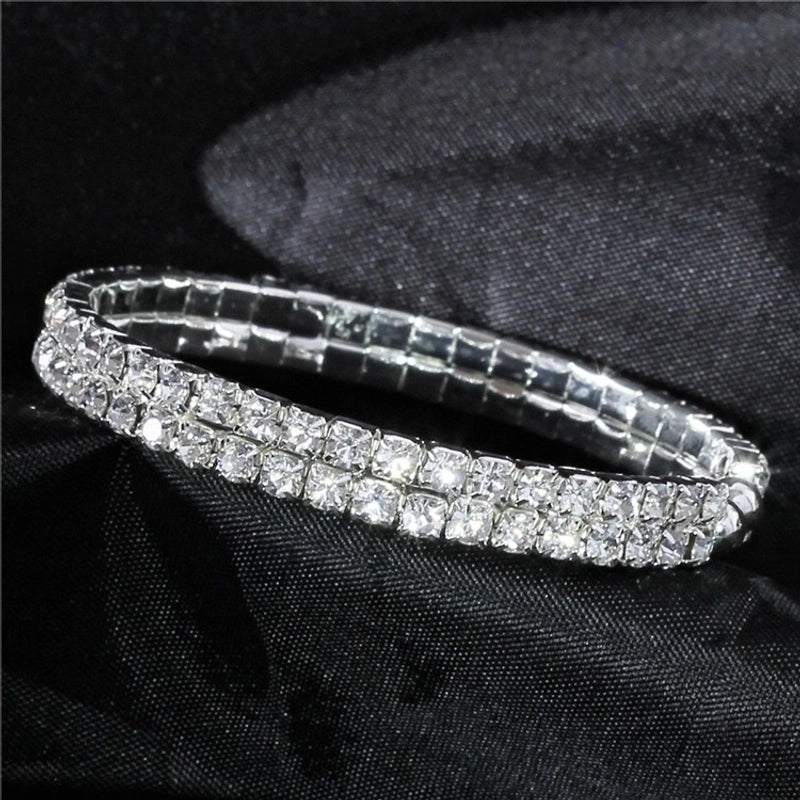 Simple Four-leaf Clover Rhinestone Titanium Steel Bracelet