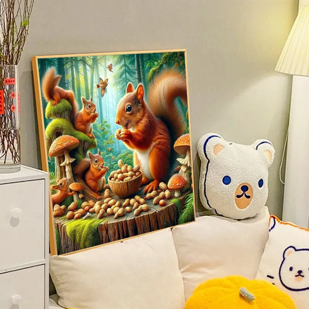 Diamond Painting - Full Round Drill - Autumn Squirrel(Canvas|40*40cm)