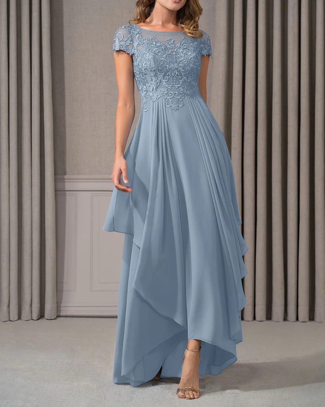 Lace High Low Elegant Maxi Dress