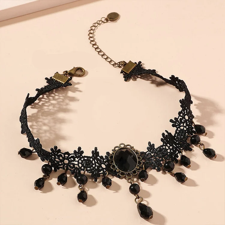 Dark lace choker for sexy girl