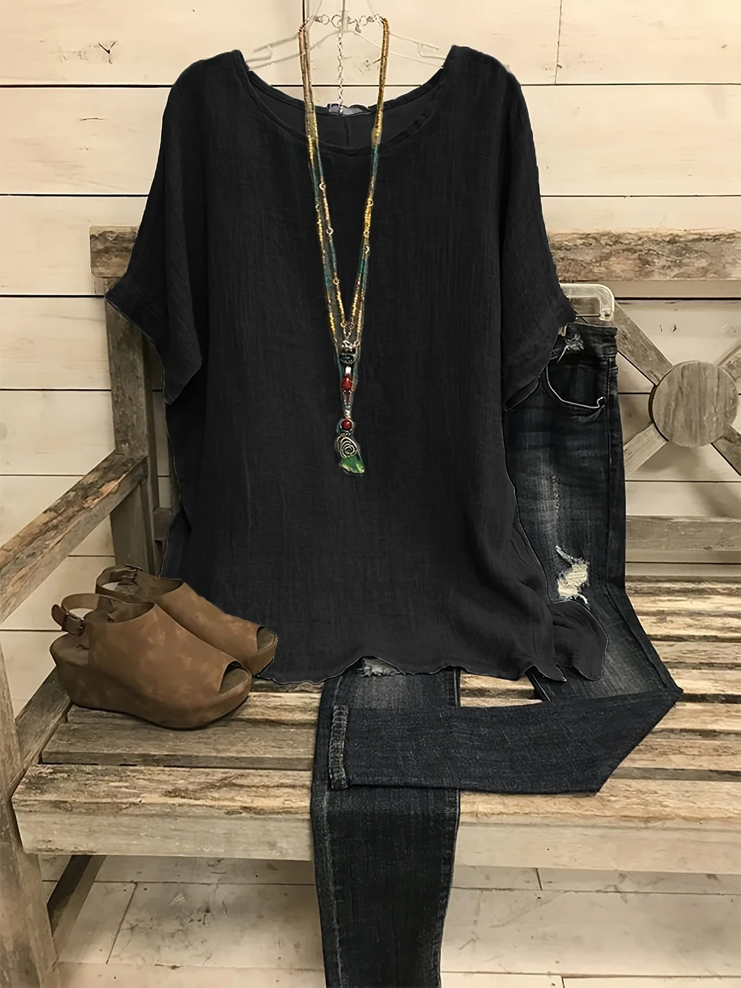 Woherb Cool Unique Glamorous Solid Color Blouses