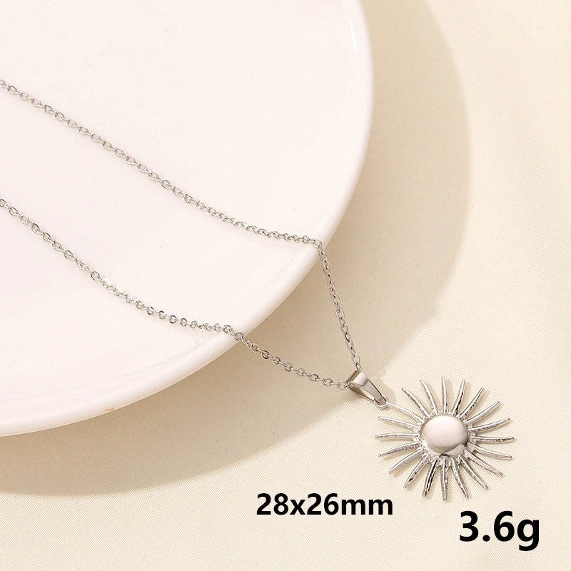 304 Stainless Steel Casual Minimalist Plating Sun Star Moon Pendant Necklace