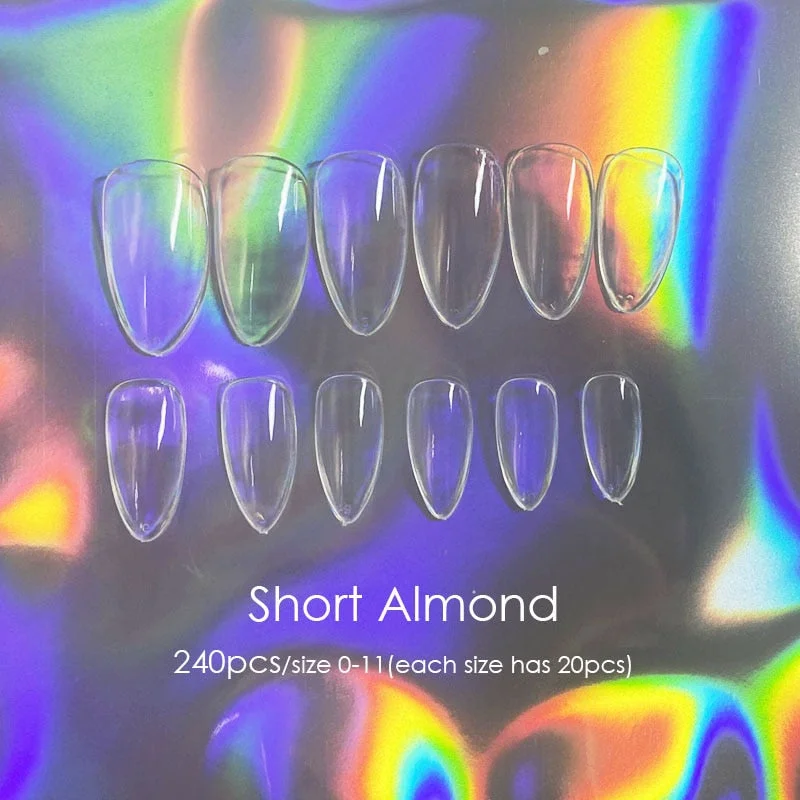 Gel Nails Extension System Full Cover Sculpted Clear Stiletto Coffin False Nail Tips 240pcs/bag-Nail Inspo