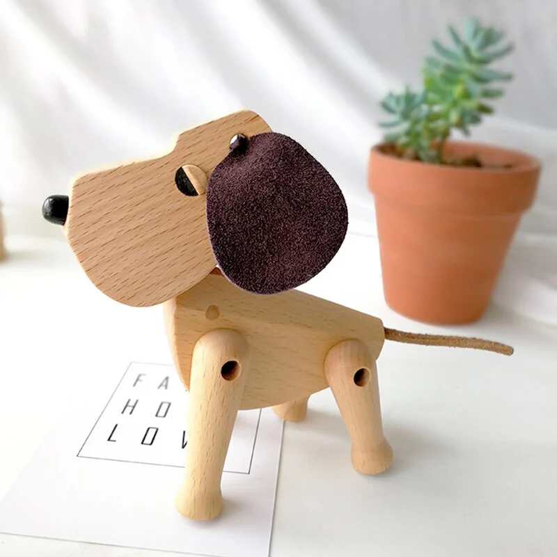 Nordic style Oscar wood carving classic original Danish dog puppet Home Furnishing Decor creative ornaments gifts dog toys