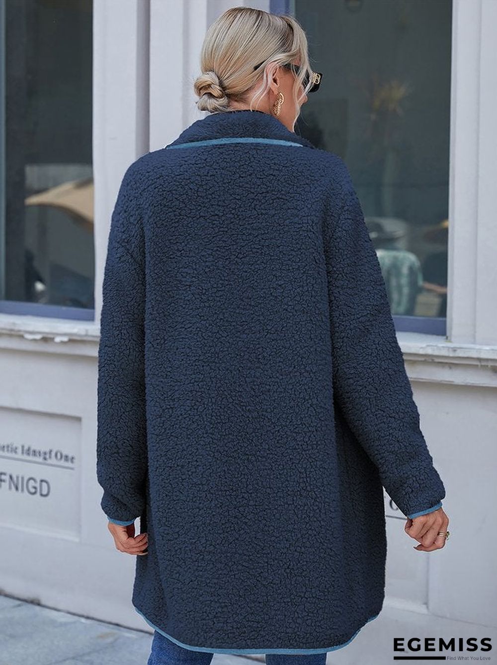 Lapel Vintage Solid Furry Long Sleeves Outerwear | EGEMISS