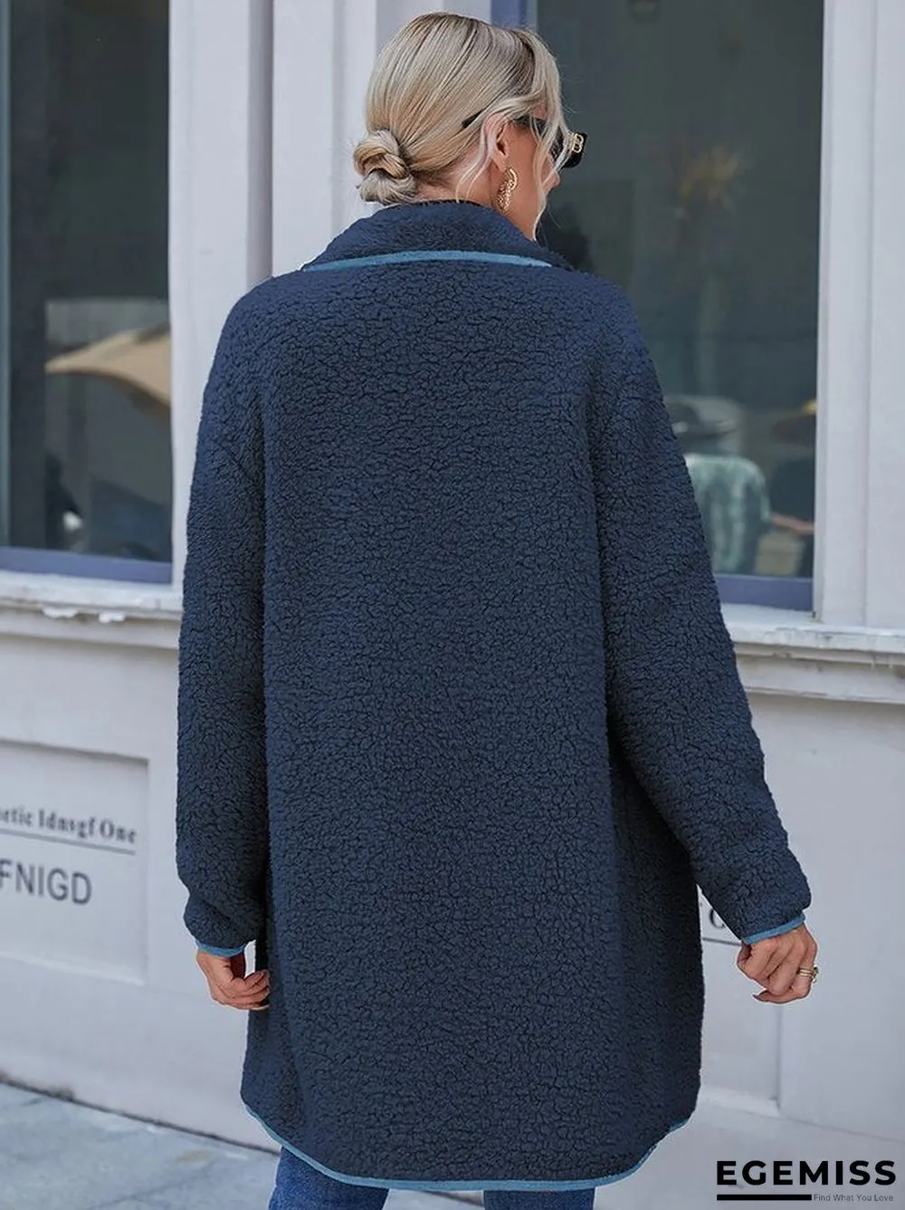 Lapel Vintage Solid Furry Long Sleeves Outerwear | EGEMISS