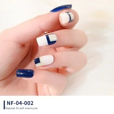 Fake Nails Art French Tips Full Cover Press with Giue Stick Display Set Clear Box Designs False Kiss Waterproof Removable-Nail Inspo