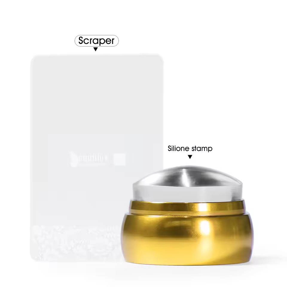 Silicone stamp and scraper