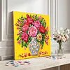 Framed Peony Vase -  DIY Button Art Painting Kit for Creativity DIY Pearl Dot Crafts for Gift Home Wall Decor 30*30CM