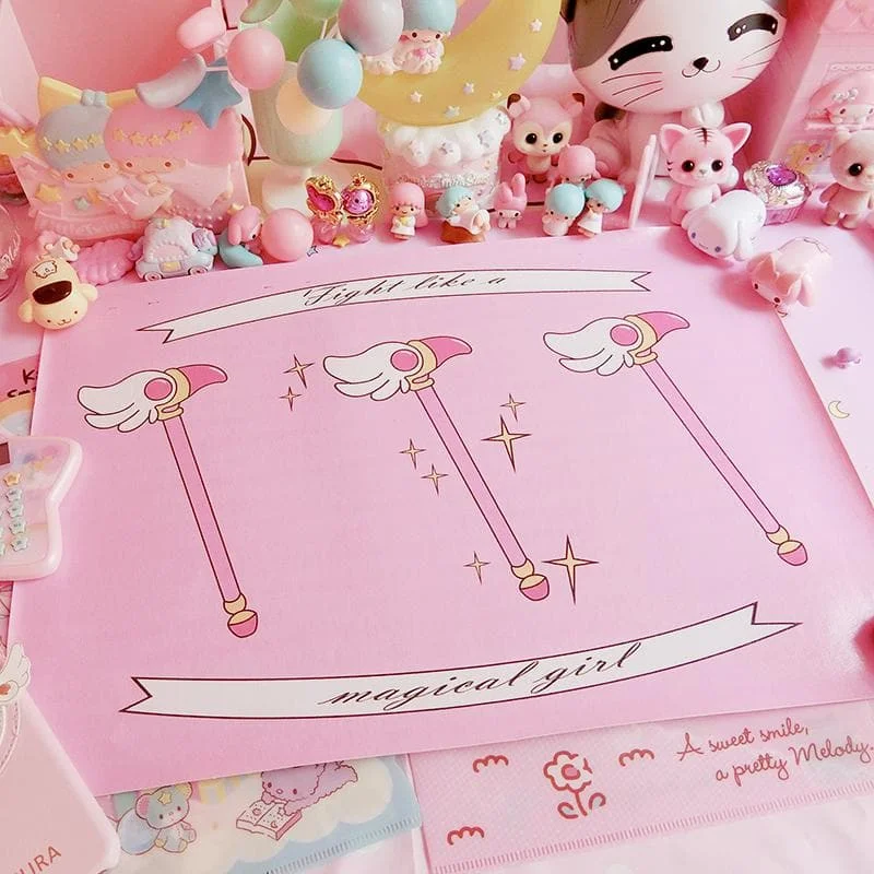 Pink Sailor Moon Kawaii Wand PU Table Mat SP1811910