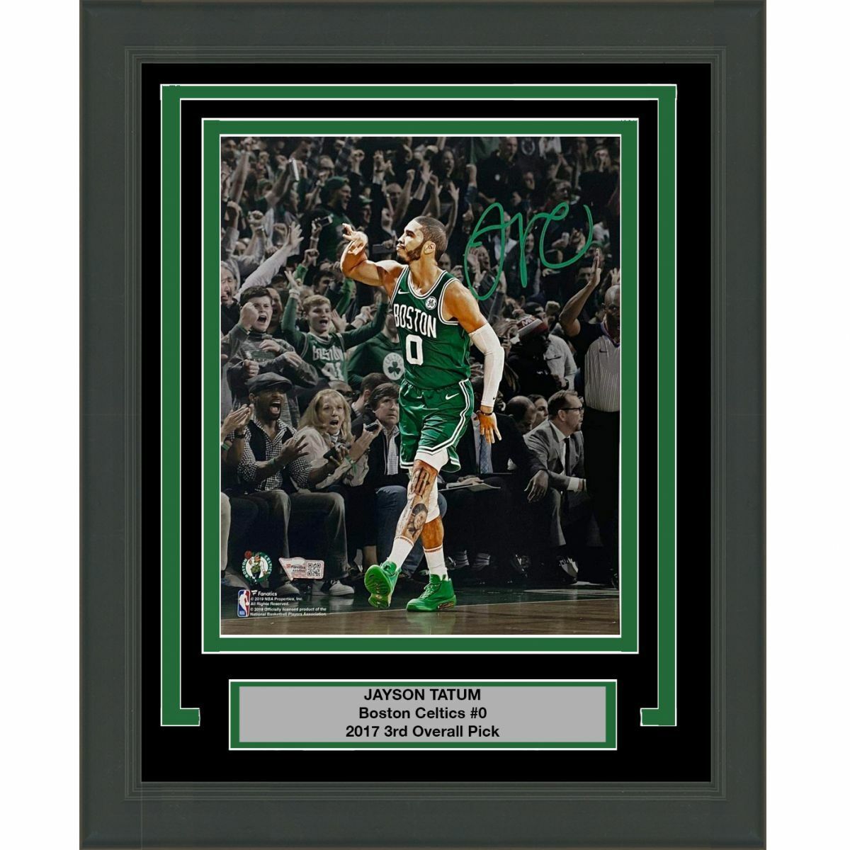 FRAMED Autographed/Signed JAYSON TATUM Boston Celtics 8x10 Photo Poster painting Fanatics COA #4