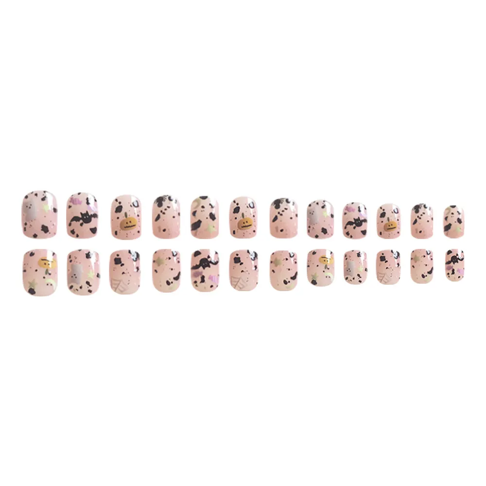 Churchf Churchf Short Square Armour Cartoon Pumpkin Spider Giant White Bear Star Halloween Element Fake Nail Finished Wear A Festival
