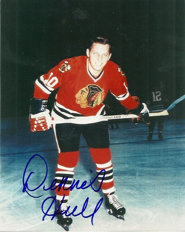 Chicago Blackhawks Dennis Hull Signed Autographed 8x10 Photo Poster painting COA