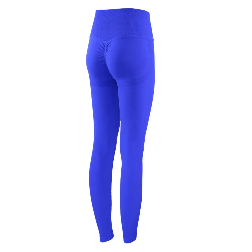 Blue seamless gym leggings