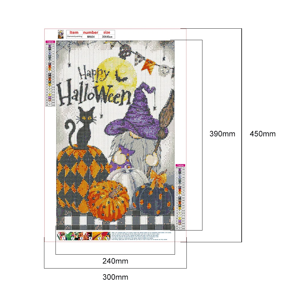 5D Kit Rhinestone DIY Halloween Goblin Full Round Drill Diamond Painting