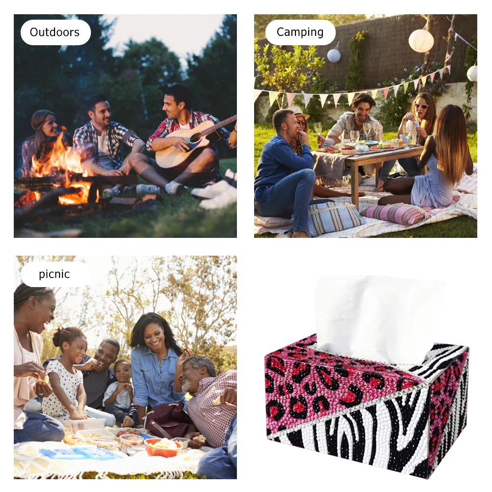 DIY Diamond Painting Tissue Box - Leopard Grain