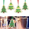 5Pcs Christmas Tree - Cross Stitch Wood Embroidery 10cm