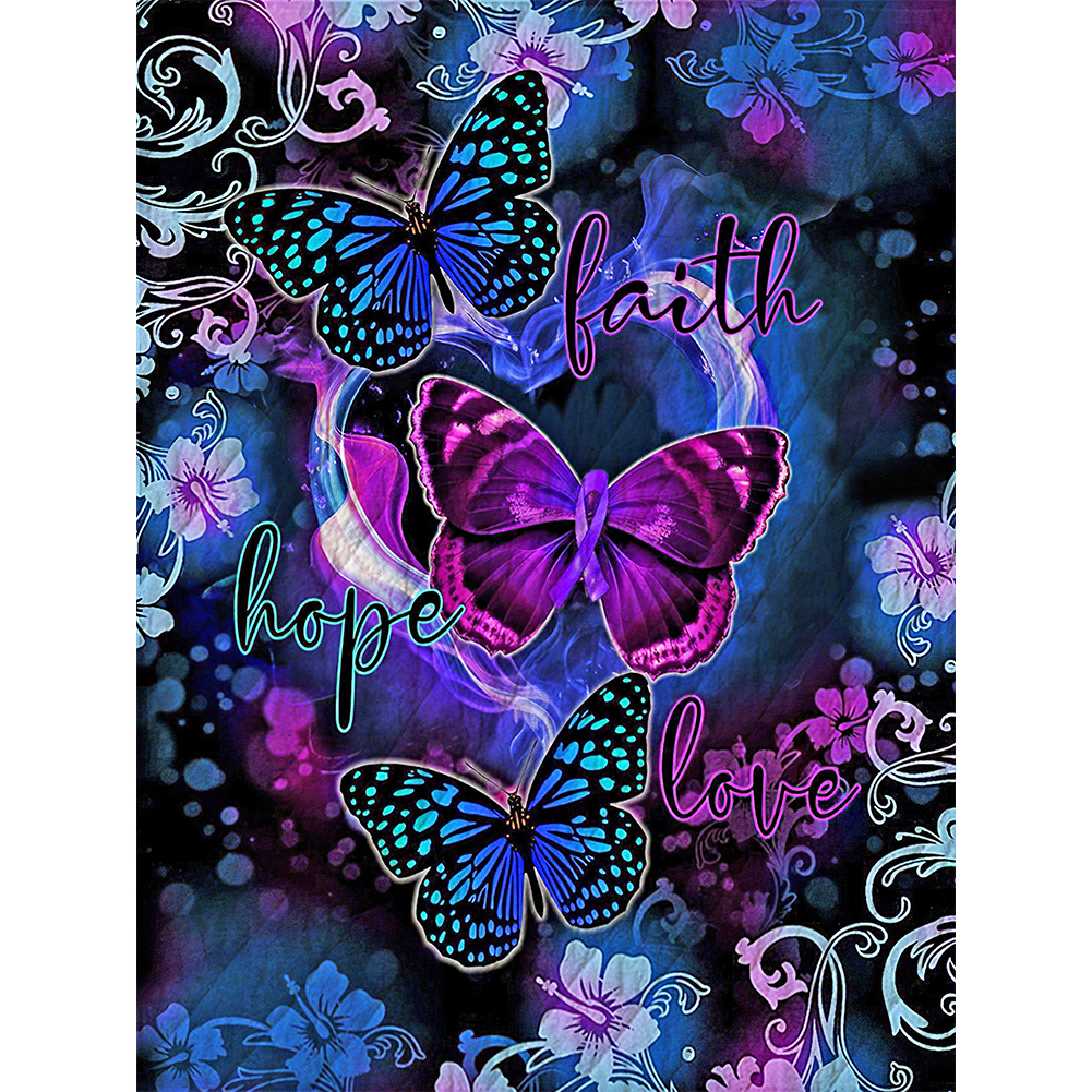 

Blue Purple Butterfly - Round Drill Diamond Painting - 30*40CM, 501 Original