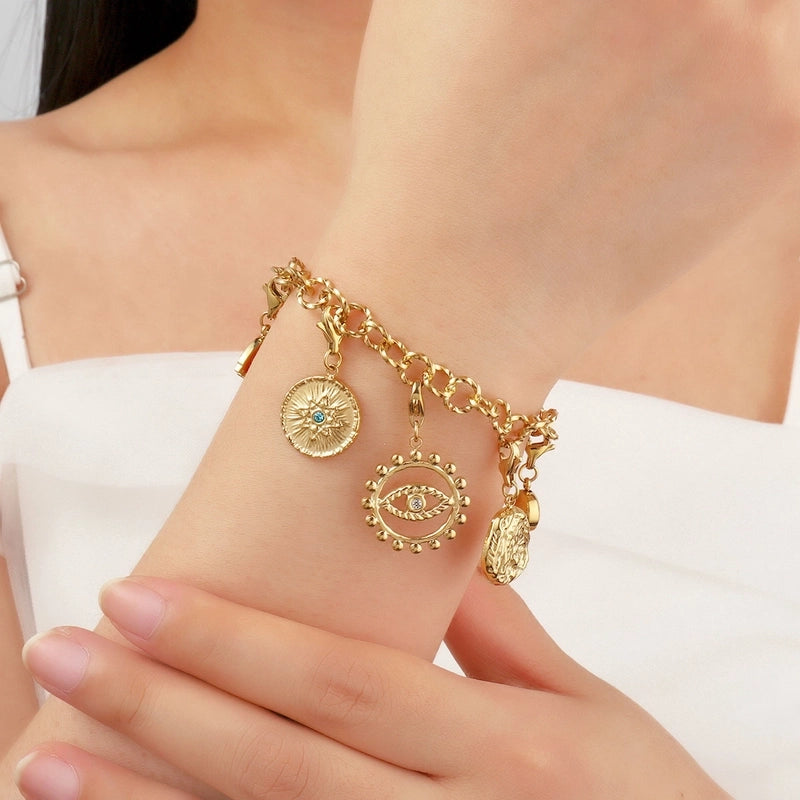 3 PCS/Package Titanium Steel Rhinestones Eye Pendant Jewelry Accessories