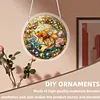 (25cm)DIY Acrylic Jigsaw Puzzle Window Hanging with Hanging Chain DIY Stained Glass Decoration Round Window Puzzle Decor for DIY Craft Project (Stained Glass Goldfish)