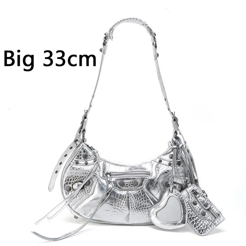 Bag New 2023 Black Gothic White Fashion Black Pink Rivets Crossbody Shoulder Bags Purse Women Underarm Bags  Motorcycle Bag