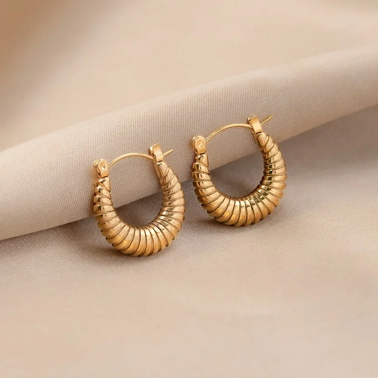 Golden Mia Croissant Hoop Earrings