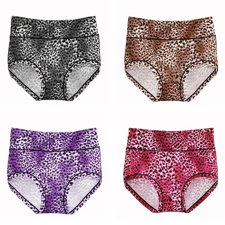 [8 PCS] Cotton Leopard Silky Seamless Panties
