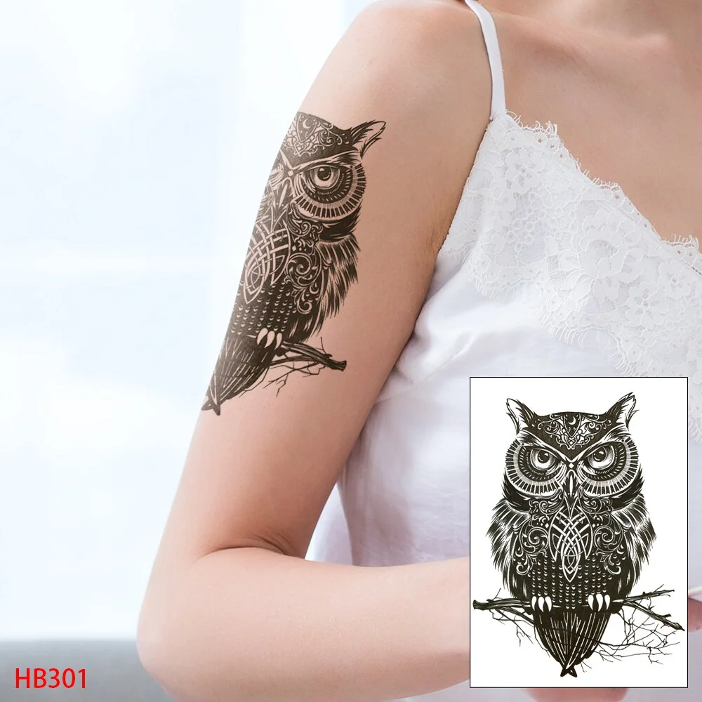 Sdrawing Transfer Waterproof Temporary Tattoos Sticker,Fake,Women Men Wolf,Skull,Eagle,Black Dragon,OWL,Beauty Body Art,Sexy Makeup