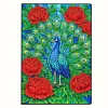 Peacock 5D DIY Diamond Art Painting Notebook Kit 50 Pages A5 Rhinestone Art Painting Notebook Kit for Adults Beginners Holiday Birthday Gift