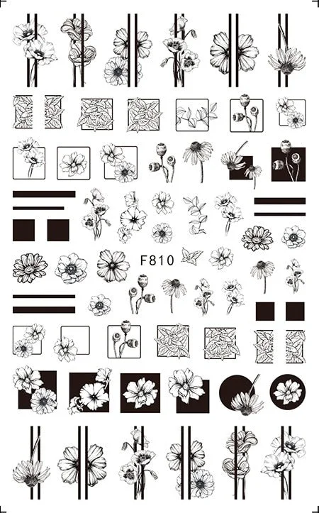 3D Flowers Charms Nail Art Decoration Stickers Geometry Leaf Floral Decorations Nail Design Gel Polish Summer Decals Wraps-Nail Inspo