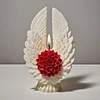 3D Angel Wing Flower Mould Silicone Wave Spiral Candle Mould Reusable Easy To Demold for Candles Soaps Crafts DIY Home Decor (Symmetrical)