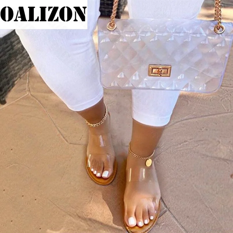 Fashion 2021 Summer New Women's Slippers Flip Flops Female Slides Beach Shoes Women Open Toe Flats Sandals Slippers Shoes Femme